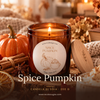 Candela Spice Pumpkin – Candela di soia profumata fatta a mano,200gr