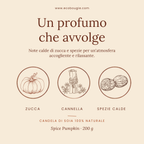 Candela Spice Pumpkin – Candela di soia profumata fatta a mano,200gr