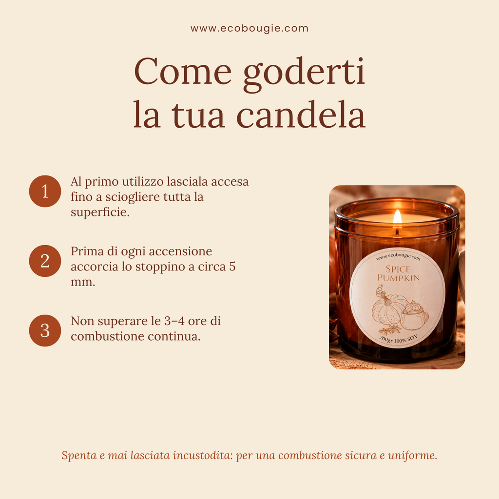 Candela Spice Pumpkin – Candela di soia profumata fatta a mano,200gr