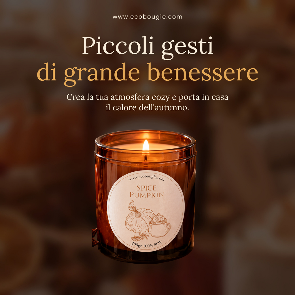 Candela Spice Pumpkin – Candela di soia profumata fatta a mano,200gr