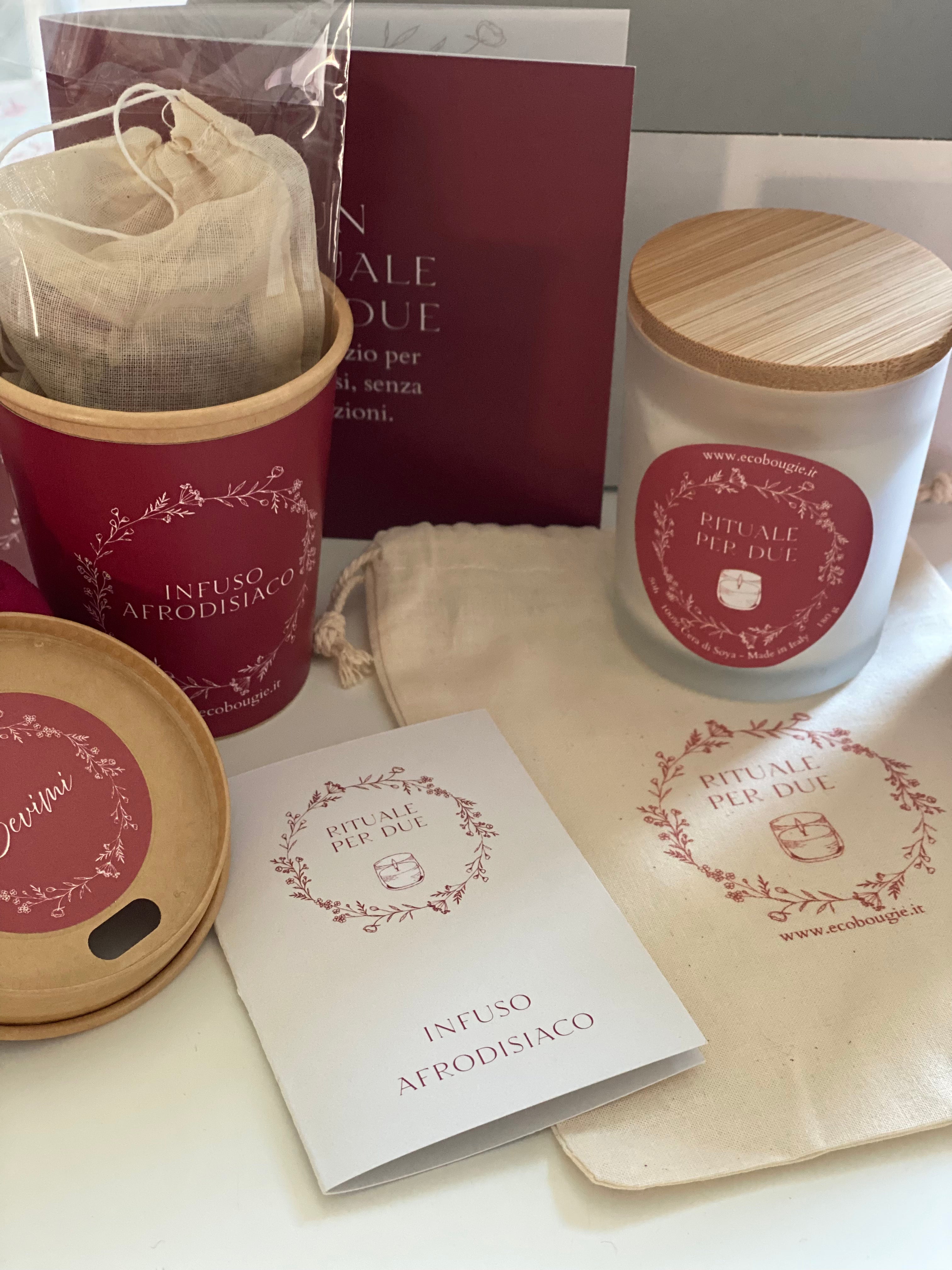 Rituale per Due Kit con candela all’iris e infuso afrodisiaco-Spedizione gratuita