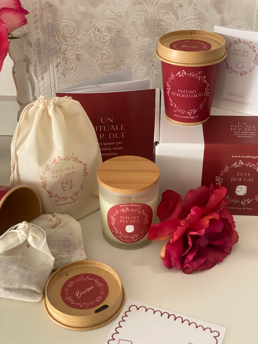 Rituale per Due Kit con candela all’iris e infuso afrodisiaco-Spedizione gratuita