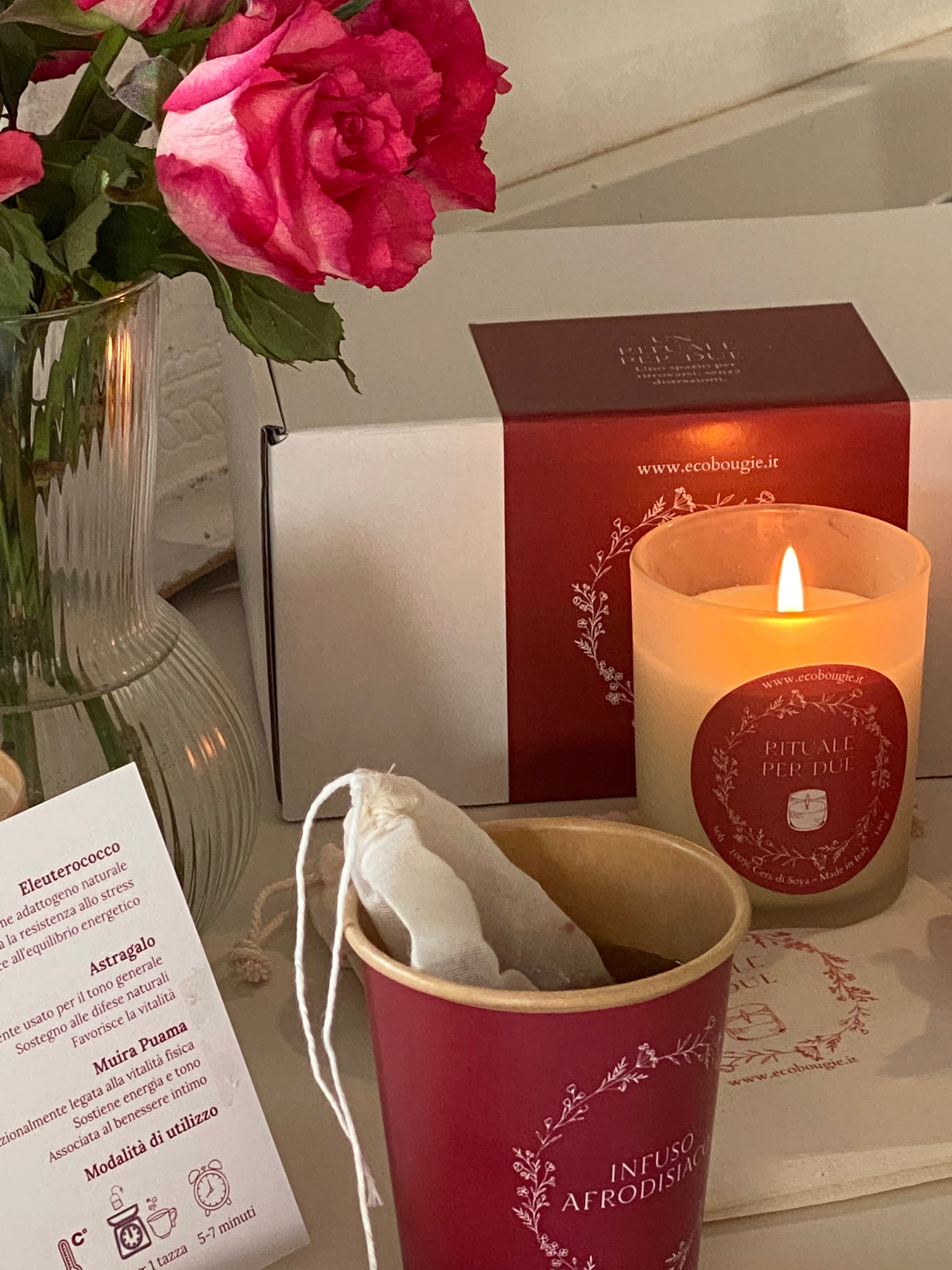 Rituale per Due Kit con candela all’iris e infuso afrodisiaco-Spedizione gratuita