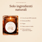 Candela Mela e Cannella – Candela di soia profumata fatta a mano, 200 g