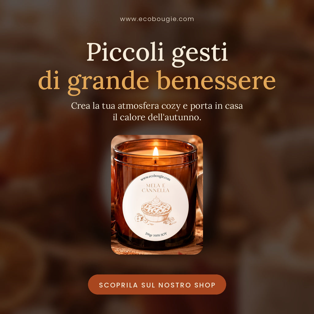 Candela Mela e Cannella – Candela di soia profumata fatta a mano, 200 g