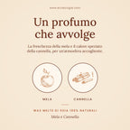 Candela Mela e Cannella – Candela di soia profumata fatta a mano, 200 g